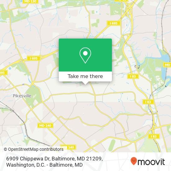 6909 Chippewa Dr, Baltimore, MD 21209 map
