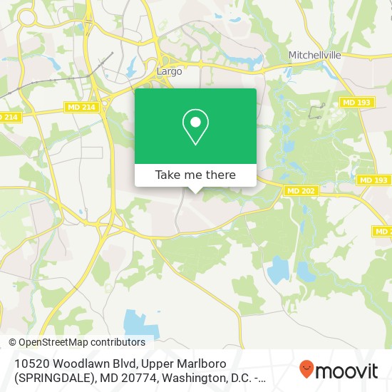 10520 Woodlawn Blvd, Upper Marlboro (SPRINGDALE), MD 20774 map