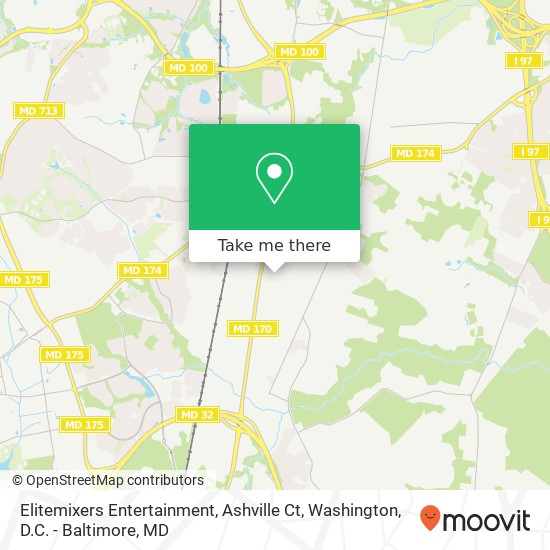 Mapa de Elitemixers Entertainment, Ashville Ct