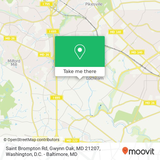 Mapa de Saint Brompton Rd, Gwynn Oak, MD 21207