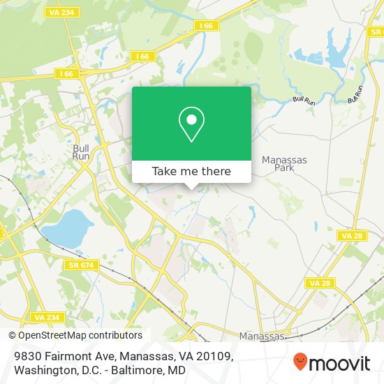 9830 Fairmont Ave, Manassas, VA 20109 map