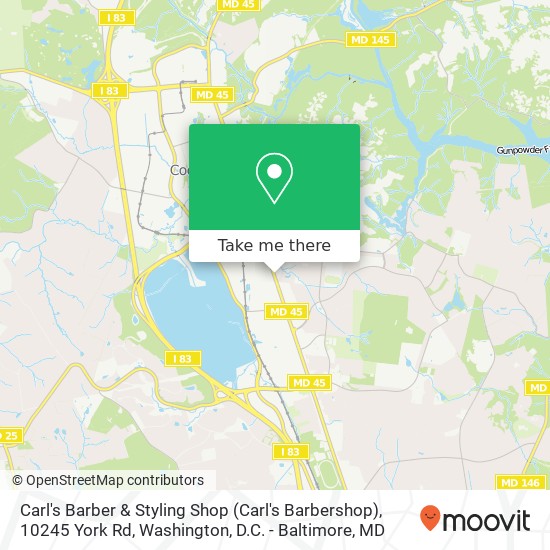 Mapa de Carl's Barber & Styling Shop (Carl's Barbershop), 10245 York Rd