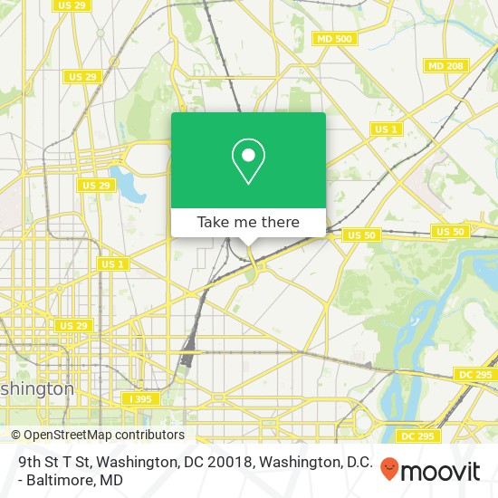 9th St T St, Washington, DC 20018 map
