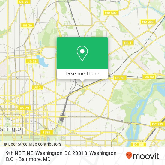 9th NE T NE, Washington, DC 20018 map