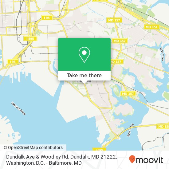 Mapa de Dundalk Ave & Woodley Rd, Dundalk, MD 21222