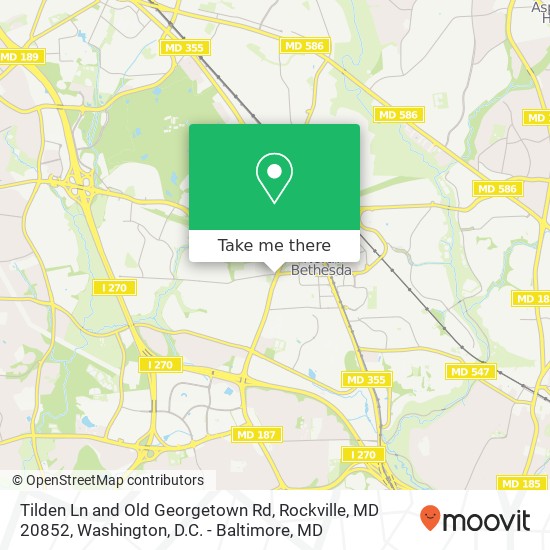 Tilden Ln and Old Georgetown Rd, Rockville, MD 20852 map