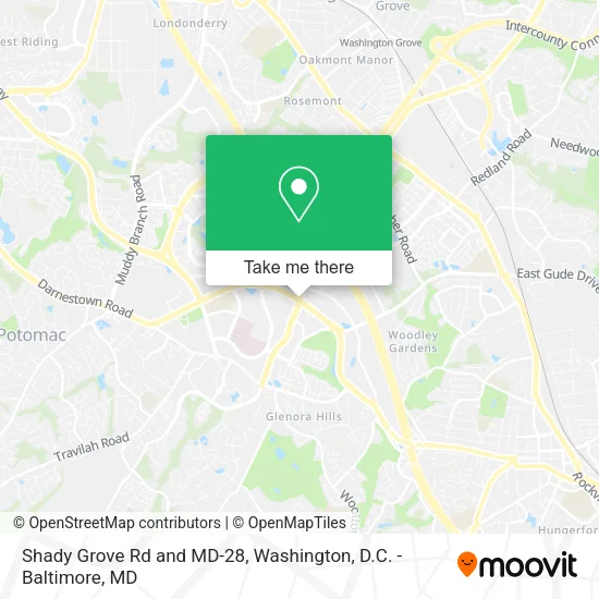 Mapa de Shady Grove Rd and MD-28