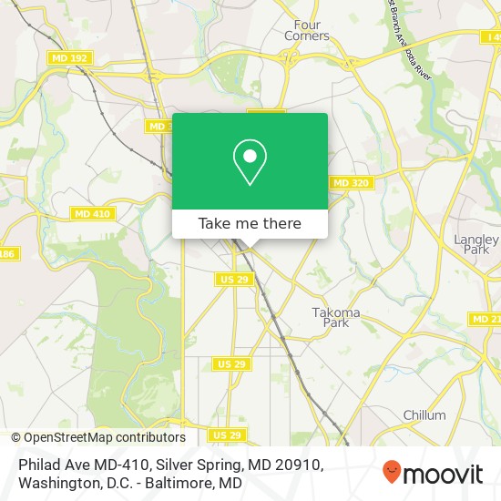 Mapa de Philad Ave MD-410, Silver Spring, MD 20910