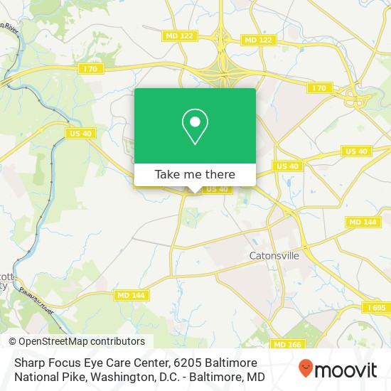 Mapa de Sharp Focus Eye Care Center, 6205 Baltimore National Pike