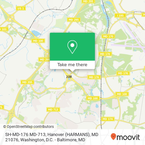 Mapa de SH-MD-176 MD-713, Hanover (HARMANS), MD 21076
