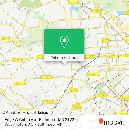 Mapa de Edge W Caton Ave, Baltimore, MD 21229