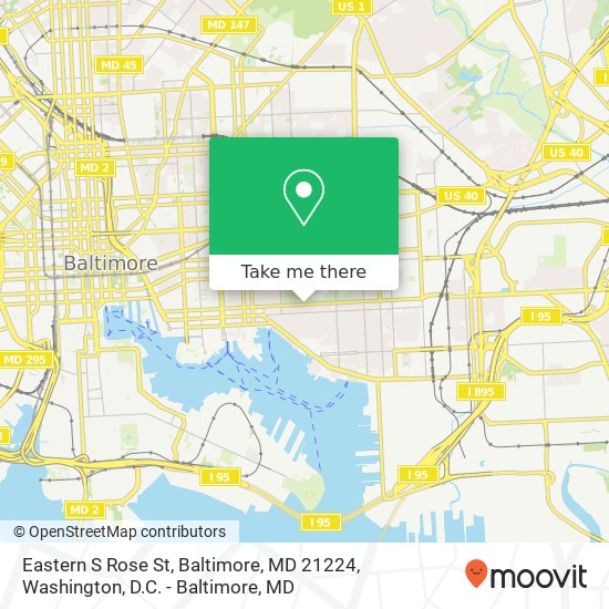 Mapa de Eastern S Rose St, Baltimore, MD 21224