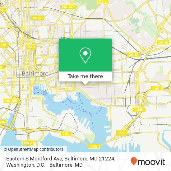 Mapa de Eastern S Montford Ave, Baltimore, MD 21224