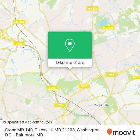 Mapa de Stone MD-140, Pikesville, MD 21208