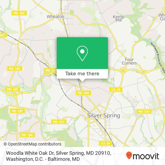 Mapa de Woodla White Oak Dr, Silver Spring, MD 20910
