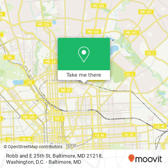 Mapa de Robb and E 25th St, Baltimore, MD 21218