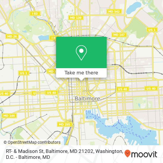 RT- & Madison St, Baltimore, MD 21202 map