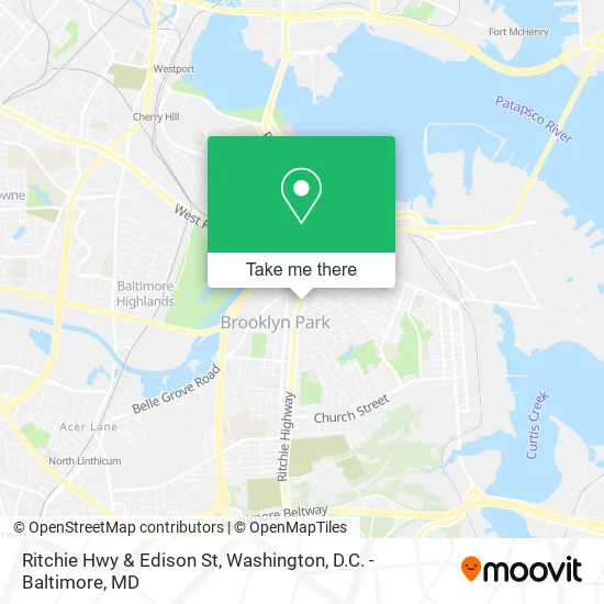 Ritchie Hwy & Edison St map