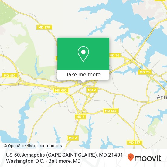 US-50, Annapolis (CAPE SAINT CLAIRE), MD 21401 map