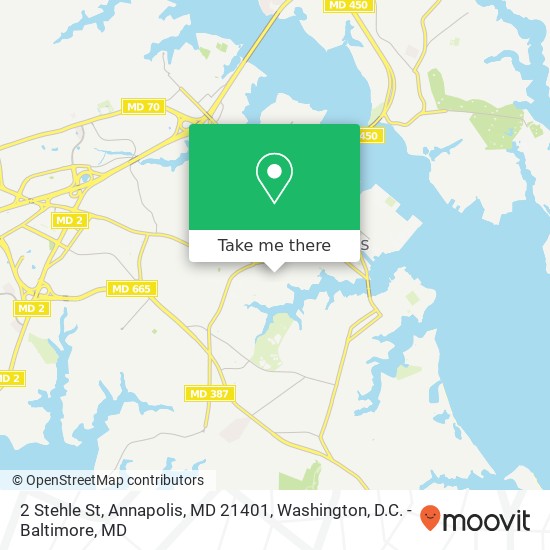 Mapa de 2 Stehle St, Annapolis, MD 21401