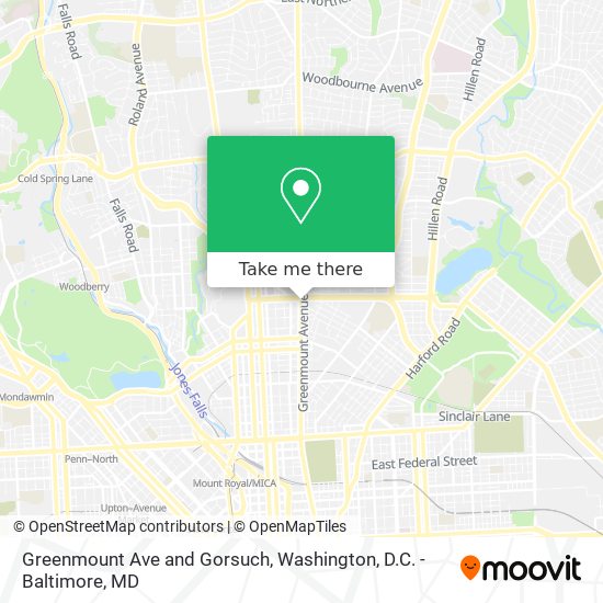 Greenmount Ave and Gorsuch map