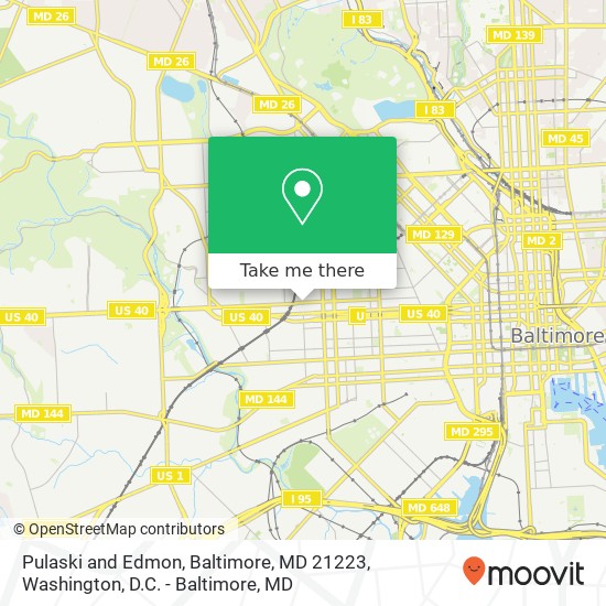Mapa de Pulaski and Edmon, Baltimore, MD 21223