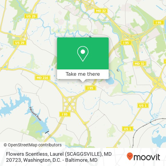 Mapa de Flowers Scentless, Laurel (SCAGGSVILLE), MD 20723