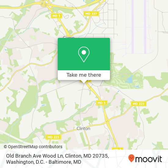 Mapa de Old Branch Ave Wood Ln, Clinton, MD 20735
