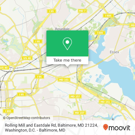 Mapa de Rolling Mill and Eastdale Rd, Baltimore, MD 21224