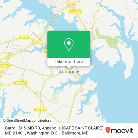 Carroll St & MD-70, Annapolis (CAPE SAINT CLAIRE), MD 21401 map