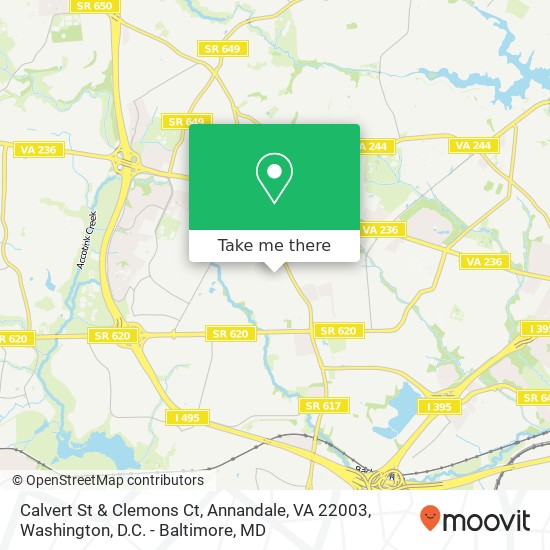 Mapa de Calvert St & Clemons Ct, Annandale, VA 22003