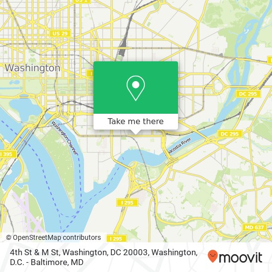 Mapa de 4th St & M St, Washington, DC 20003