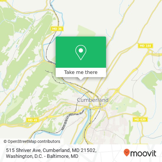 515 Shriver Ave, Cumberland, MD 21502 map