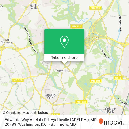 Edwards Way Adelphi Rd, Hyattsville (ADELPHI), MD 20783 map