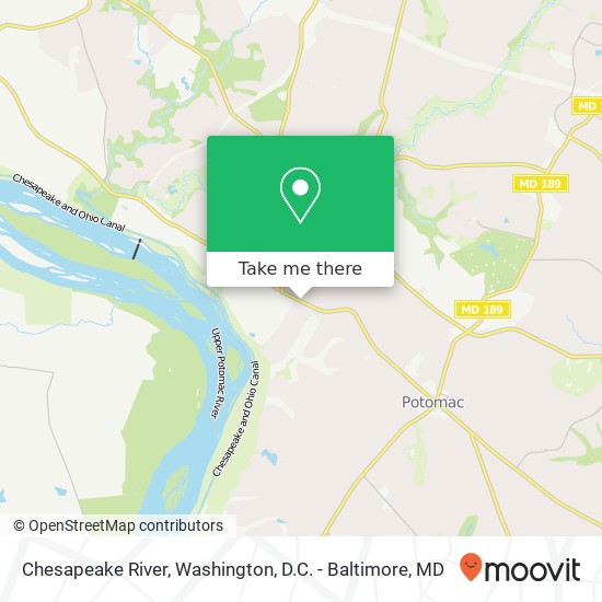 Mapa de Chesapeake River, Potomac, MD 20854