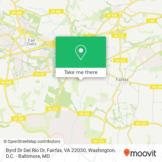 Mapa de Byrd Dr Del Rio Dr, Fairfax, VA 22030