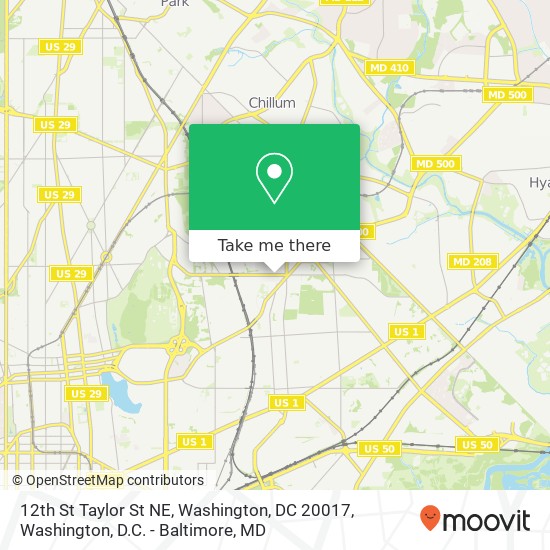 12th St Taylor St NE, Washington, DC 20017 map