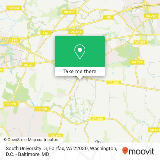 South University Dr, Fairfax, VA 22030 map