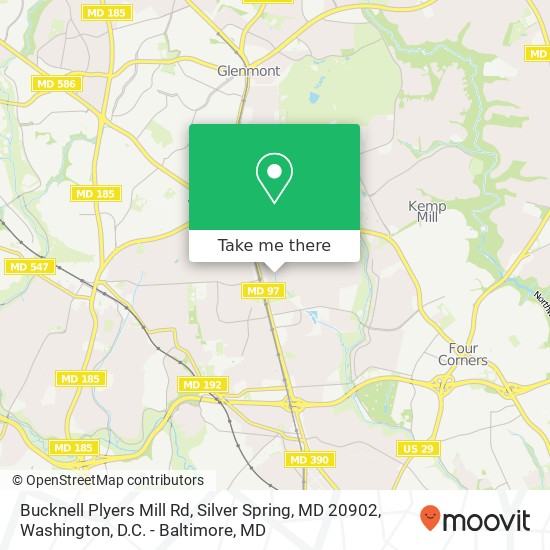 Mapa de Bucknell Plyers Mill Rd, Silver Spring, MD 20902