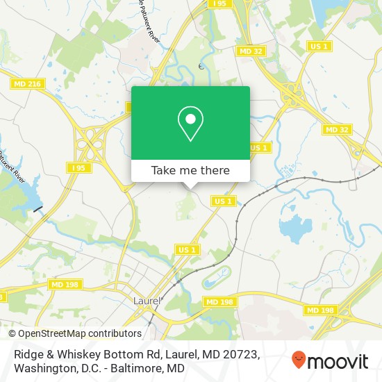 Mapa de Ridge & Whiskey Bottom Rd, Laurel, MD 20723