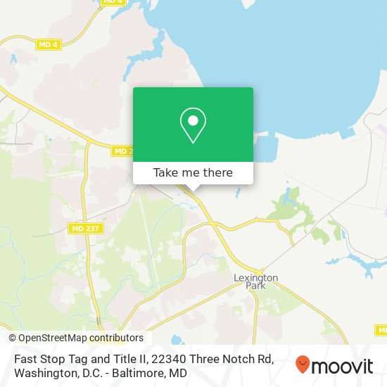 Mapa de Fast Stop Tag and Title II, 22340 Three Notch Rd