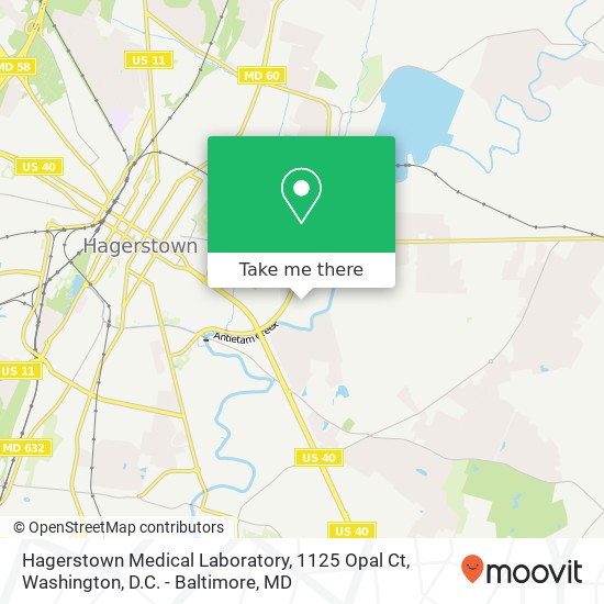 Mapa de Hagerstown Medical Laboratory, 1125 Opal Ct