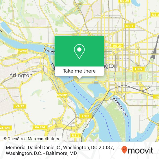 Mapa de Memorial Daniel Daniel C , Washington, DC 20037