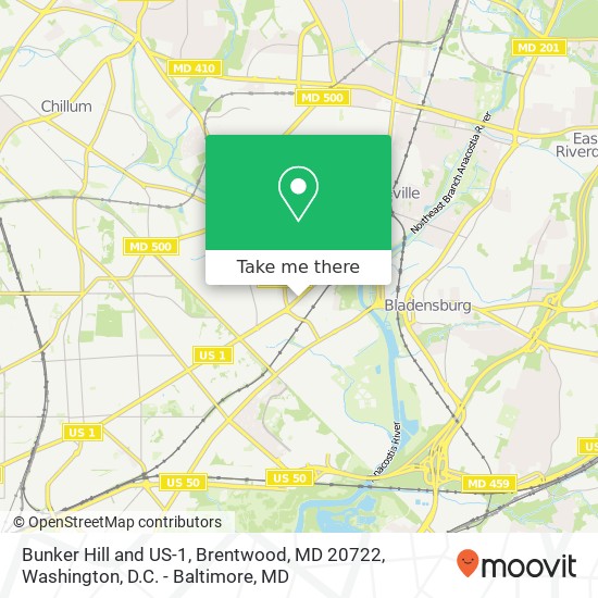 Bunker Hill and US-1, Brentwood, MD 20722 map