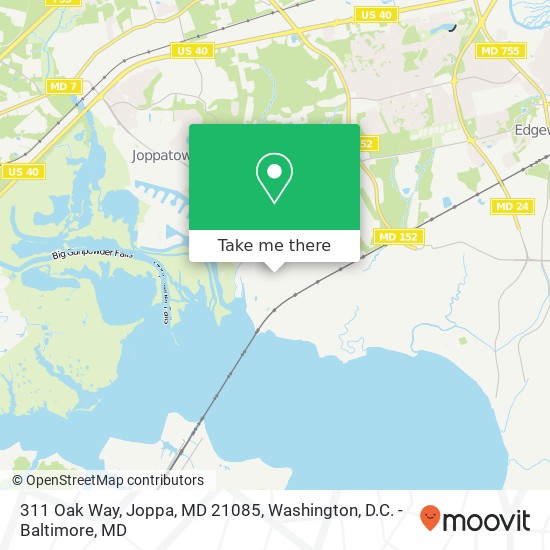 Mapa de 311 Oak Way, Joppa, MD 21085