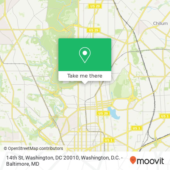 14th St, Washington, DC 20010 map
