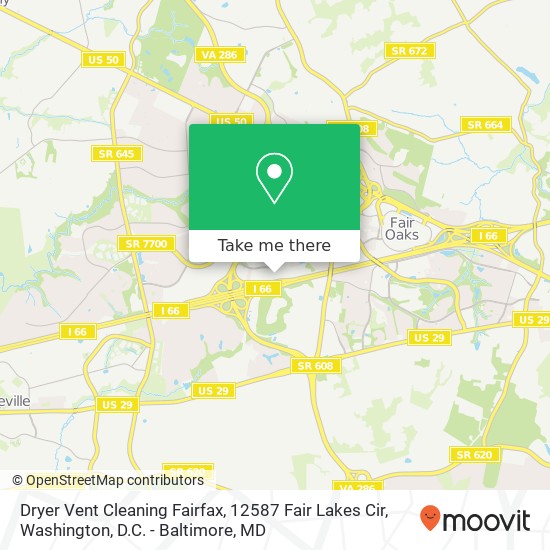 Mapa de Dryer Vent Cleaning Fairfax, 12587 Fair Lakes Cir