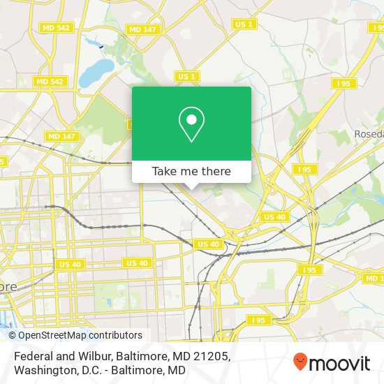 Mapa de Federal and Wilbur, Baltimore, MD 21205