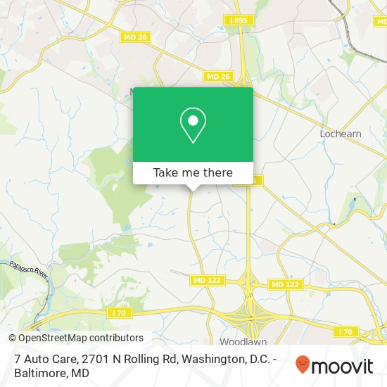 Mapa de 7 Auto Care, 2701 N Rolling Rd
