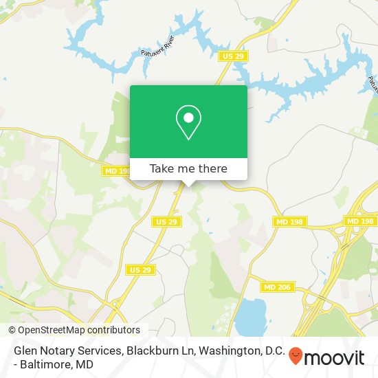 Mapa de Glen Notary Services, Blackburn Ln
